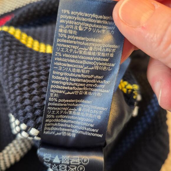 Tommy Hilfiger Dress Women's 6 Navy Primary Stripe Textured Beach Coastal READ - Picture 10 of 13